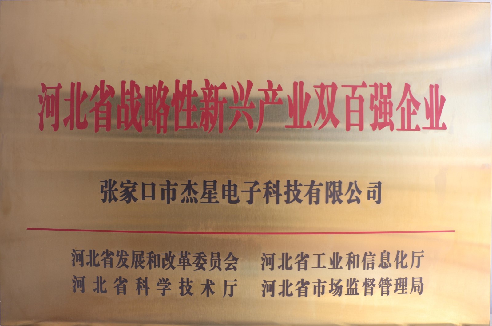 企業(yè)資質(zhì)河北省戰(zhàn)略性新興產(chǎn)業(yè)雙百?gòu)?qiáng)企業(yè)